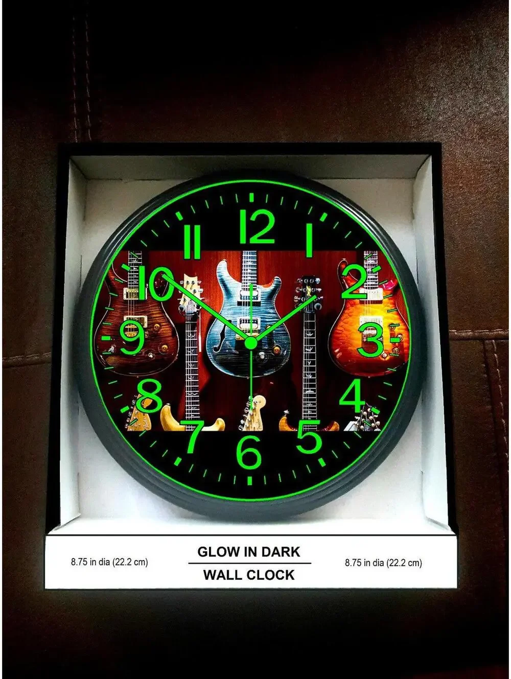 Fender Gibson Ibanez Music Studio Glow in the Dark Wall Clock NEW!